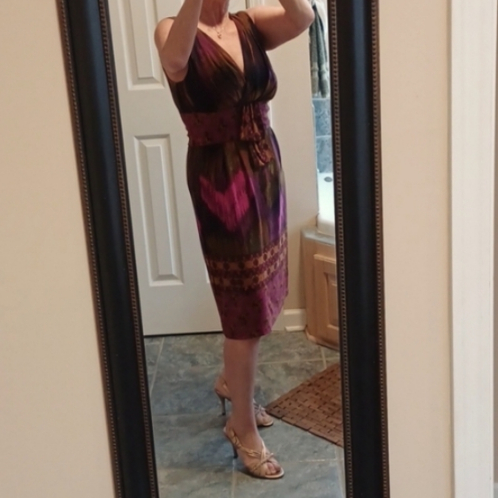 Beautiful Chris McLaughlin V-Neck Draped Sheath